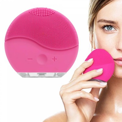 Unique Shape Silicone Waterproof Facial Cleaning Brush Mini Electric Massage Facial Cleansing Brush For Home Use