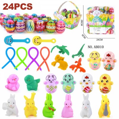 Wholesale 24pieces Plastic Easter Egg Sets Relieve Stress Easter Fidget Toy With Easter Baskets Packaging